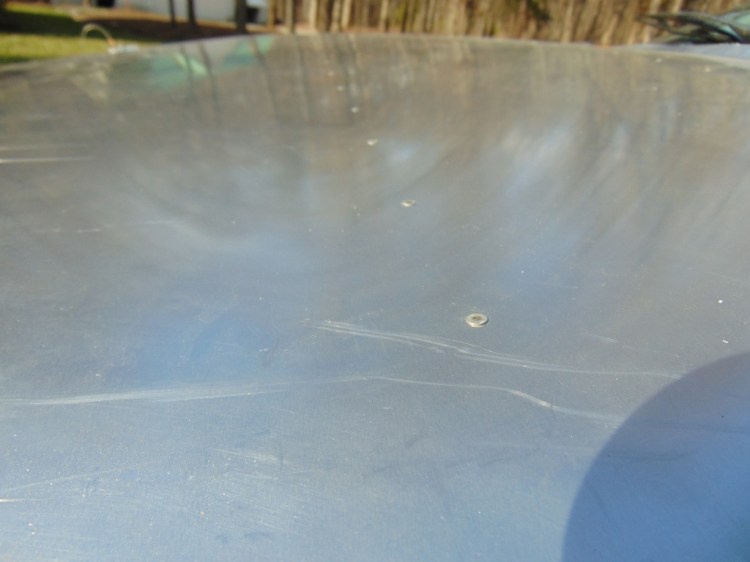 Closeup view of rivets